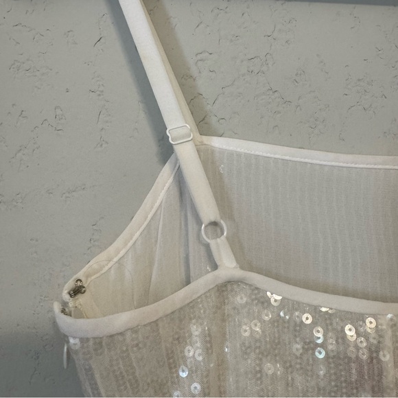 Women's STAUD White Sequin Mini Dress - Picture 6 of 9